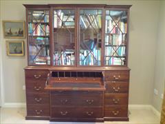 George III mahogany and glazed antique breakfront secretaire bookcase1.jpg